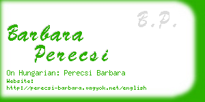 barbara perecsi business card